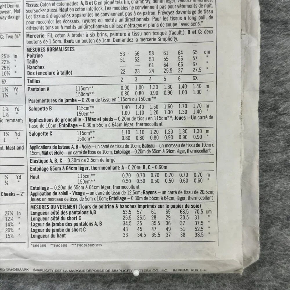 NEW Simplicity Sewing Pattern Childrens Size BB 5 6 6X Vintage Uncut Crafts‎ - Picture 5 of 5